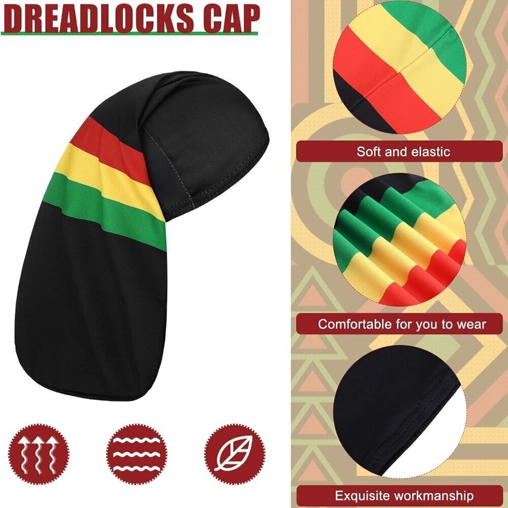 4 Pieces Unisex Dreadlock Cap Long Hair Dreads Head Wrap Sleeping Cap Hair Acces - Picture 3 of 7